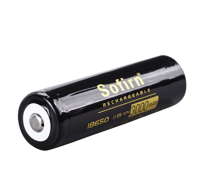 Аккумулятор 18650 Sofirn 3000 mAh литий-ионная аккумуляторная батарея Li-Ion 6.4А, 3.7V Выпуклый плюс (19299)
