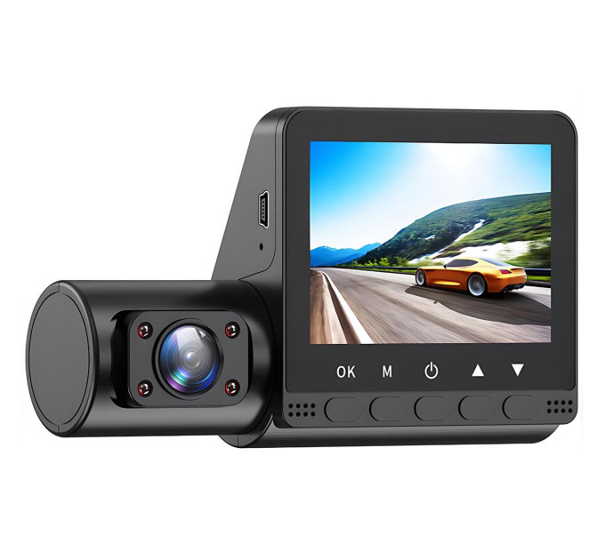 Автомобильный видеорегистратор 3 камеры Podofo W8109 (Black) (18695)