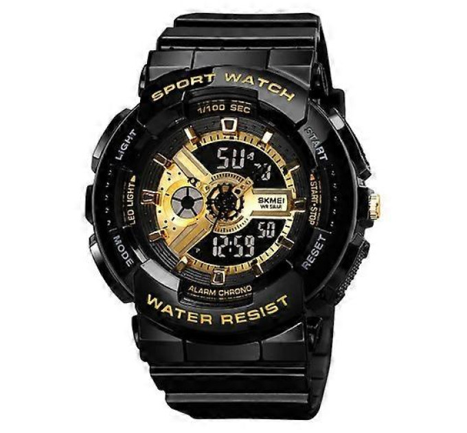 Часы наручные Skmei 1689 Original (Black Gold, 1689BKGD) (18365)