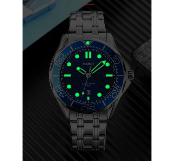 Часы наручные Skmei 9276 (Silver Black steel strap, 9276SSIBK) (18381)