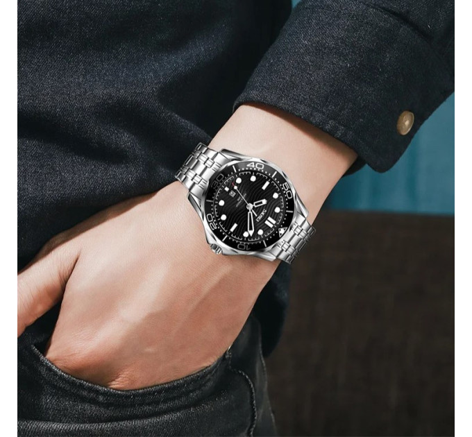 Часы наручные Skmei 9276 (Silver Black steel strap, 9276SSIBK) (18381)