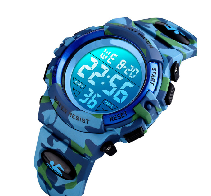 Часы наручные детские Skmei 1548 Original (Camouflage Light Blue, 1548CMLTBU) (17150)