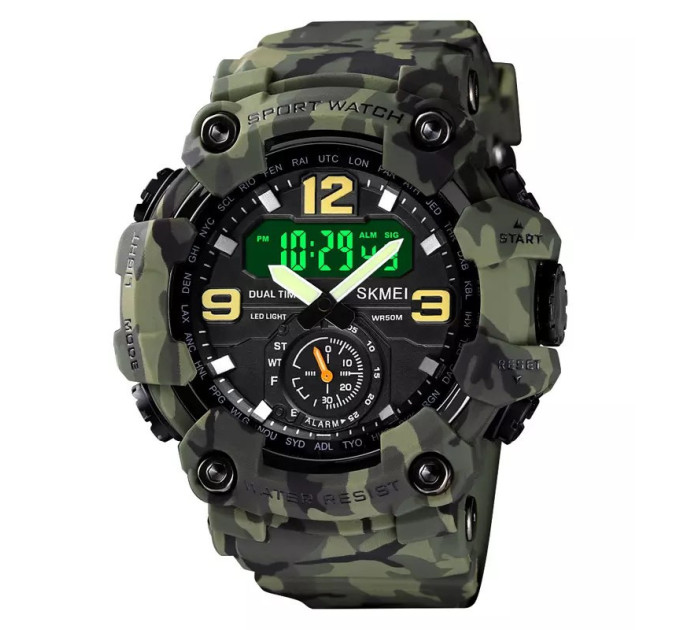 Часы наручные мужские Skmei 1637 (Army Green Camo, 1637CMGN) (18441)