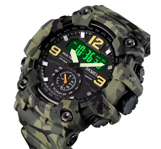 Часы наручные мужские Skmei 1637 (Army Green Camo, 1637CMGN) (18441)