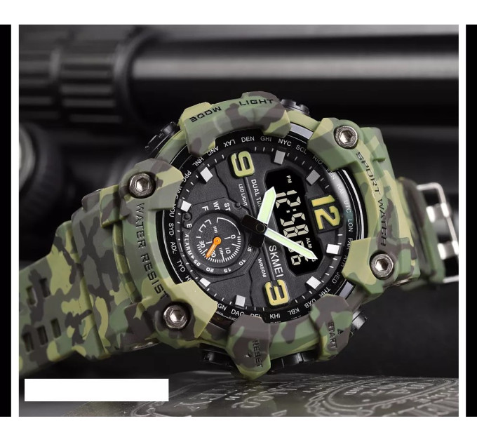 Часы наручные мужские Skmei 1637 (Army Green Camo, 1637CMGN) (18441)