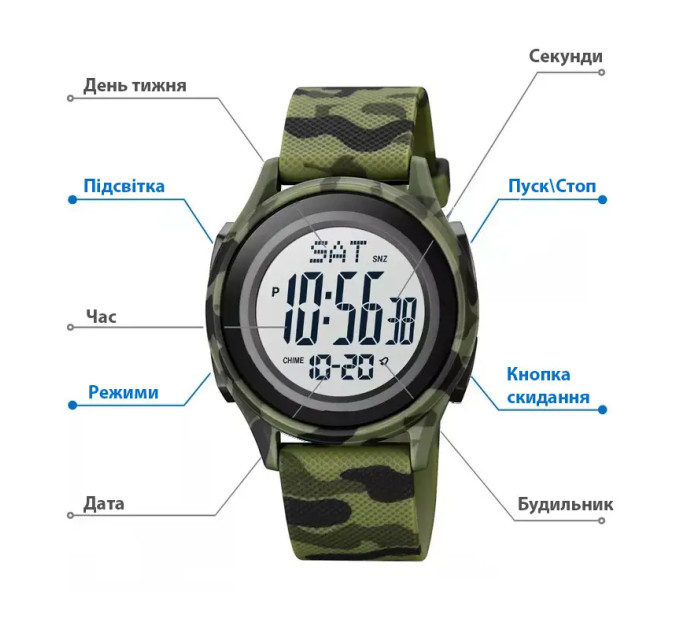 Часы наручные мужские Skmei 1893 (Green Camo, 1893CMGN) (18472)