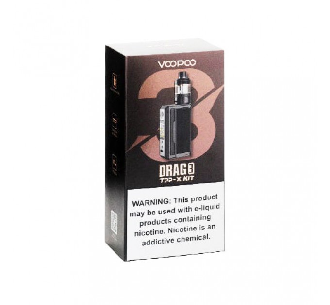 Електронна сигарета VooPoo Drag 3 177W з TPP-X Tank Original Kit (Black-Umber)
