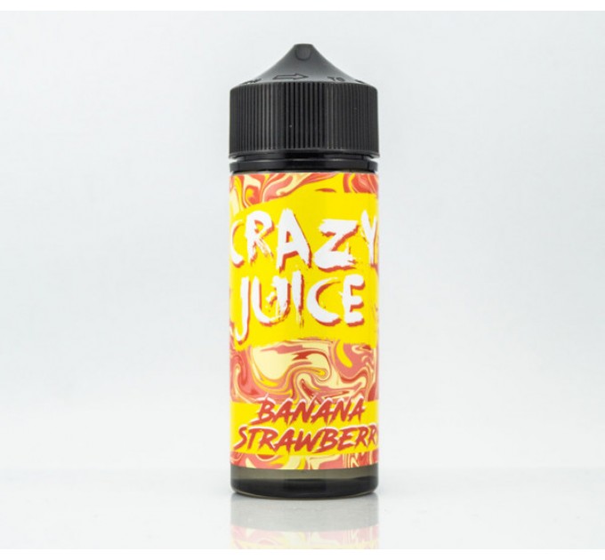 Рідина для електронних сигарет Crazy Juice Banana Straw 120 мл 0 мг (Банан Полуниця)