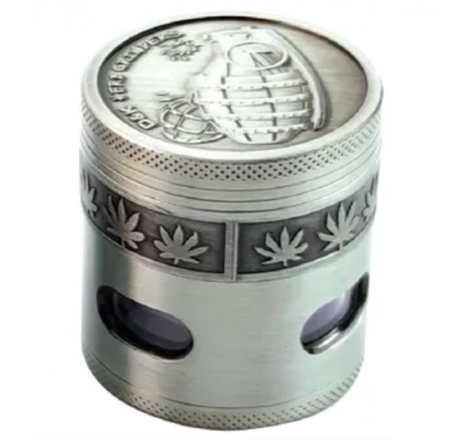 Гриндер для измельчения табака D&K Гранаты DK-5081-X4 (Silver 4) (15709)