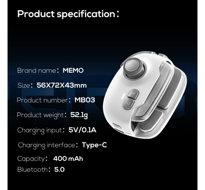 Игровой контроллер джойстик для телефона Memo MB03 триггер для смартфона (White) (19175)