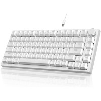 Клавиатура механическая AJAZZ AK820 Blue Switch / Голубая LED-подсветка / Раскладка 75% (White)