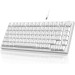 Клавиатура механическая AJAZZ AK820 Blue Switch / Голубая LED-подсветка / Раскладка 75% (White) (19573)