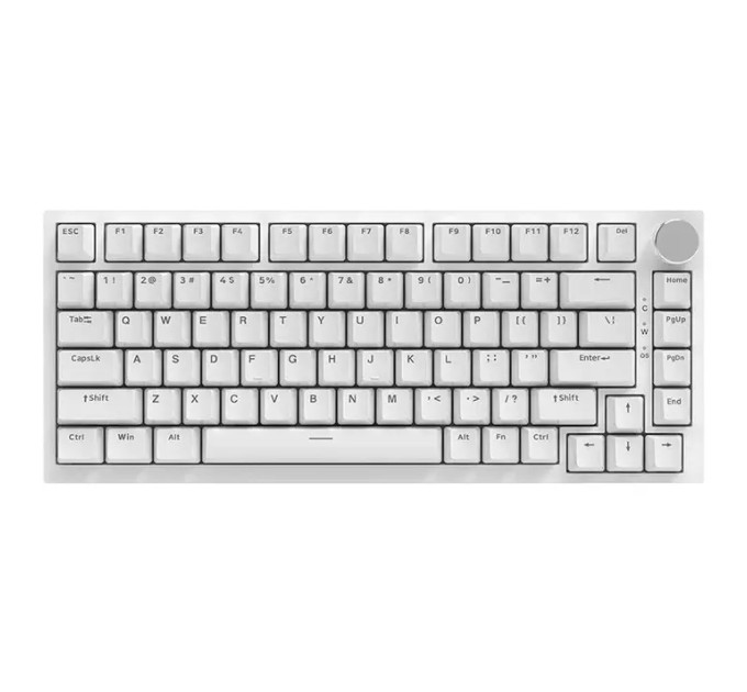 Клавиатура механическая AJAZZ AK820 Blue Switch / Голубая LED-подсветка / Раскладка 75% (White) (19573)