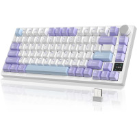 Клавиатура механическая  беспроводная Bluetooth / 2,4 AJAZZ AK820 Pro Flying Fish Switch / с подсветкой RGB / 4000 мА·ч / Раскладка 75% (Purple White Blue)