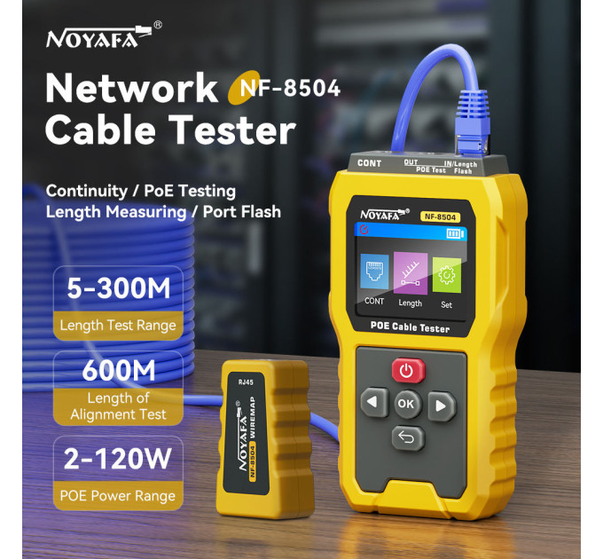 Многофункциональный кабельный тестер Noyafa NF-8504 PoE тестер () (18701)