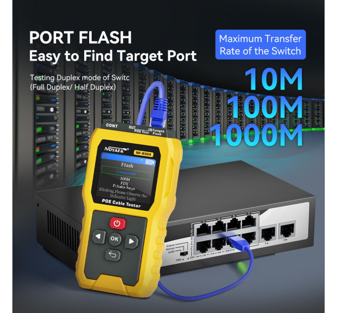 Многофункциональный кабельный тестер Noyafa NF-8504 PoE тестер () (18701)