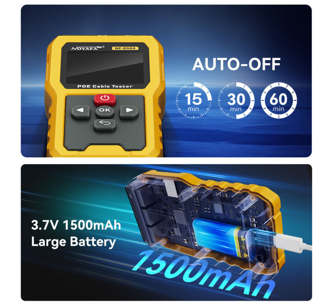 Многофункциональный кабельный тестер Noyafa NF-8504 PoE тестер () (18701)