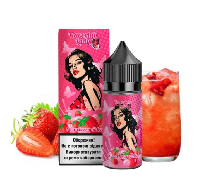 Набор для самозамеса на солевом никотине Flavorlab Lady 30 мл, 0-50 мг Strawberry Cider (Клубничный Сидр) (16566)