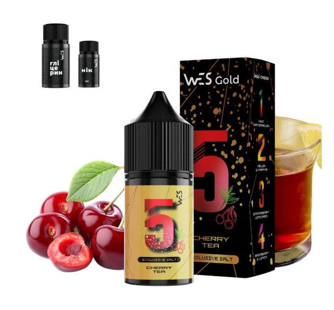 Набор для самозамеса на солевом никотине WES Gold 30 мл, 0-65 мг Cherry Tea (Вишневый чай) (16386)
