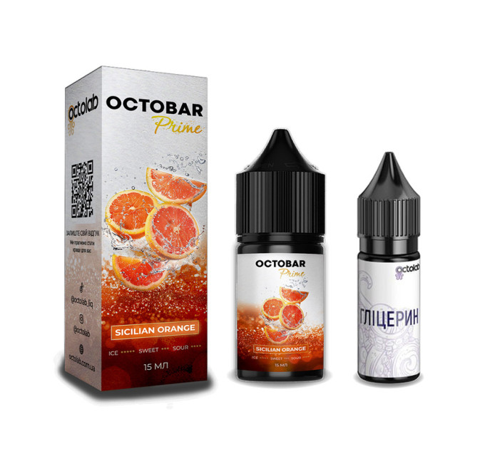 Набор для самозамеса солевой Octobar Prime 30 мл, 0-50 мг Sicilian Orange (Красный апельсин) (16899)