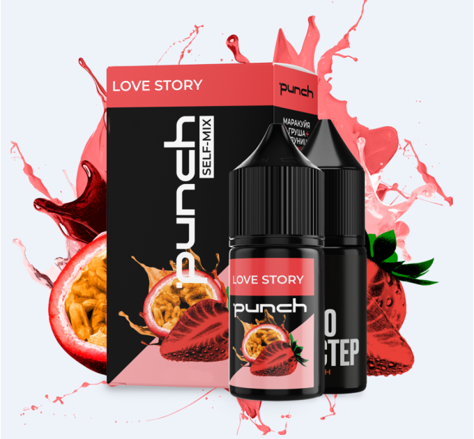 Набор для самозамеса солевой Punch 30 мл (Love Story Клубника маракуя, 0-65 мг) (17384)