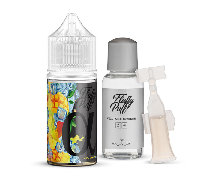 Набор компонентов для самозамеса солевой Fluffy Puff Alpha 30 мл (JUICY MANGO ICE Манго Холодок, 0-25 мг) (17952)