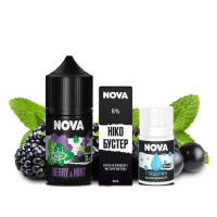 Набор компонентов для самозамеса солевой Nova 30 мл (BERRY MINT Ягоды Мята, 0-50 мг)