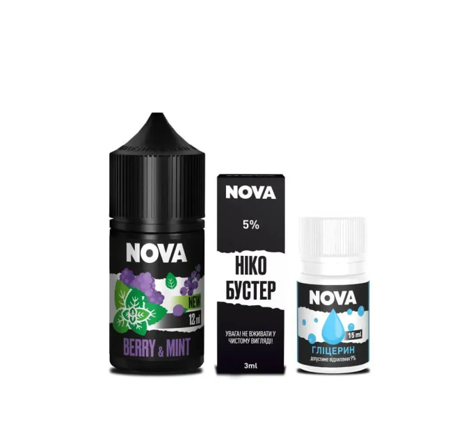 Набор компонентов для самозамеса солевой Nova 30 мл (BERRY MINT Ягоды Мята, 0-50 мг) (18071)