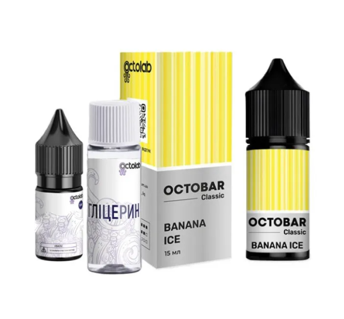 Набор компонентов для самозамеса солевой Octobar Classic 30мл (Banana Ice Банан Айс, 0-65 мг) (18303)