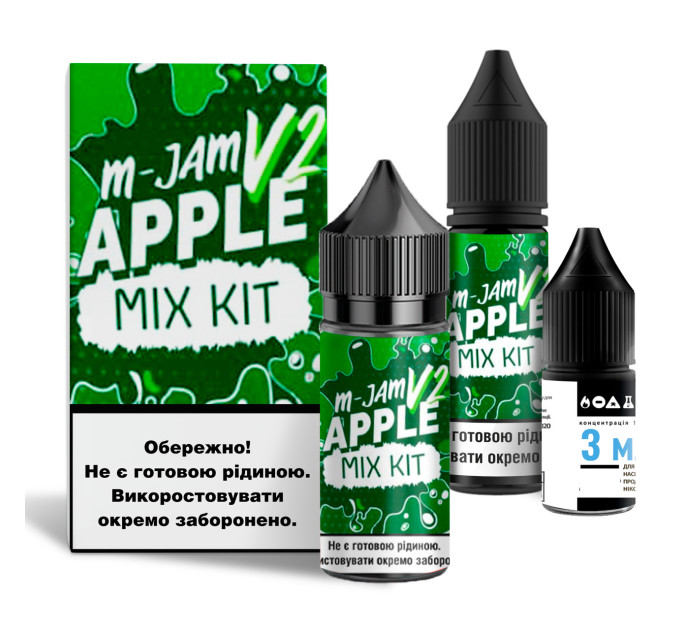 Набор компонентов для самозамеса солевой жидкости Flavorlab M-Jam V2 30 мл (Apple Яблоко, 0-65 мг) (17946)
