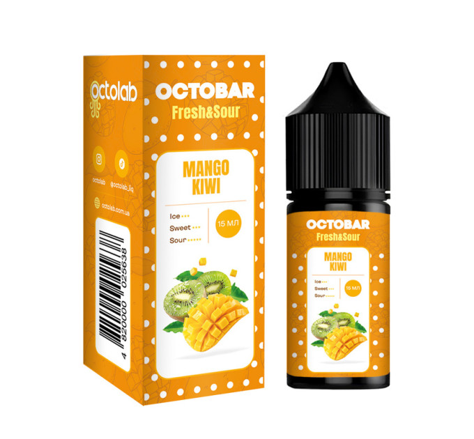 Набор компонентов для самозамеса солевой жидкости Octobar Fresh & Sour 30 мл (Mango Kiwi Манго Киви, 0-65 мг) (17887)