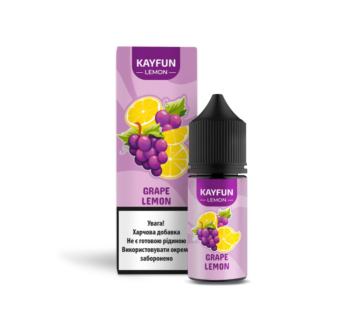 Набор компонентов для самозамеса солевой заправки Flavorlab Kayfun Lemon 30 мл (Grape Lemon Виноград Лимон, 0-50 мг) (18743)