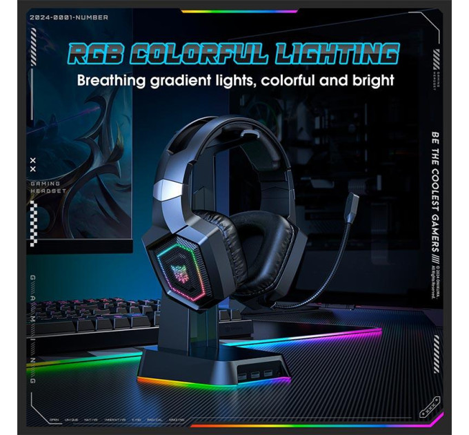 Наушники беспроводные Onikuma GT806 RGB (Black) (19660)