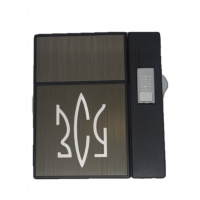 Портсигар на 20 сигарет с зажигалкой и электроприкуривателем HL-424 (Black Brown ЗСУ)