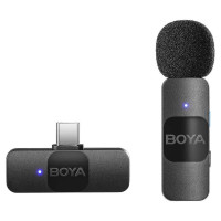 Профессиональный петличный микрофон беспроводной Boya BY-V10 Type-C (Black)