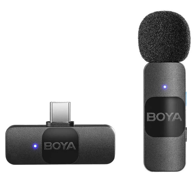 Профессиональный петличный микрофон беспроводной Boya BY-V10 Type-C (Black) (18872)