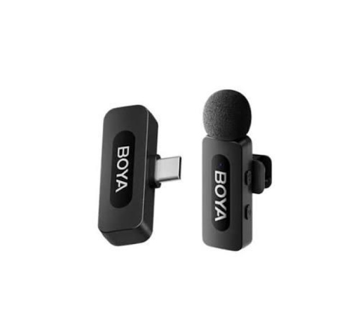 Профессиональный петличный микрофон беспроводной Boya BY-V10 Type-C (Black) (18872)
