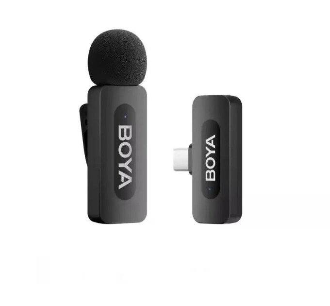 Профессиональный петличный микрофон беспроводной Boya BY-V10 Type-C (Black) (18872)