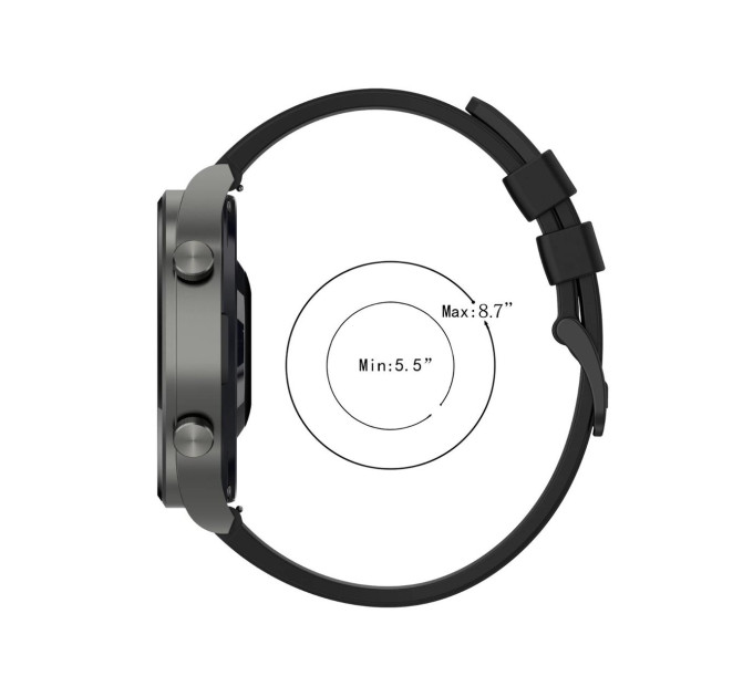 Ремешок силиконовый для Смарт-часов Kospet Tank T2, M2, T3, T3 Ultra Original (Black) (19585)