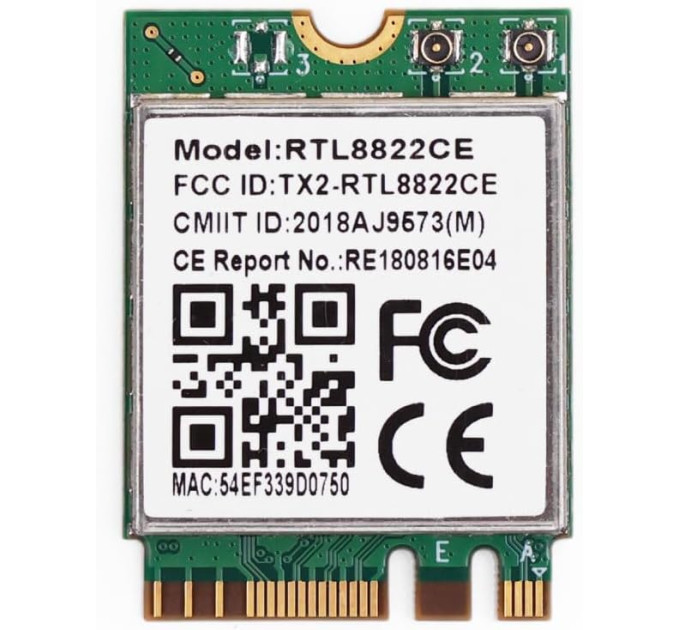 Сетевая карта MediaTek WIFI 5 RTL8822CE Двухдиапазонный адаптер, Bluetooth модуль для ПК / Ноутбука (19531)