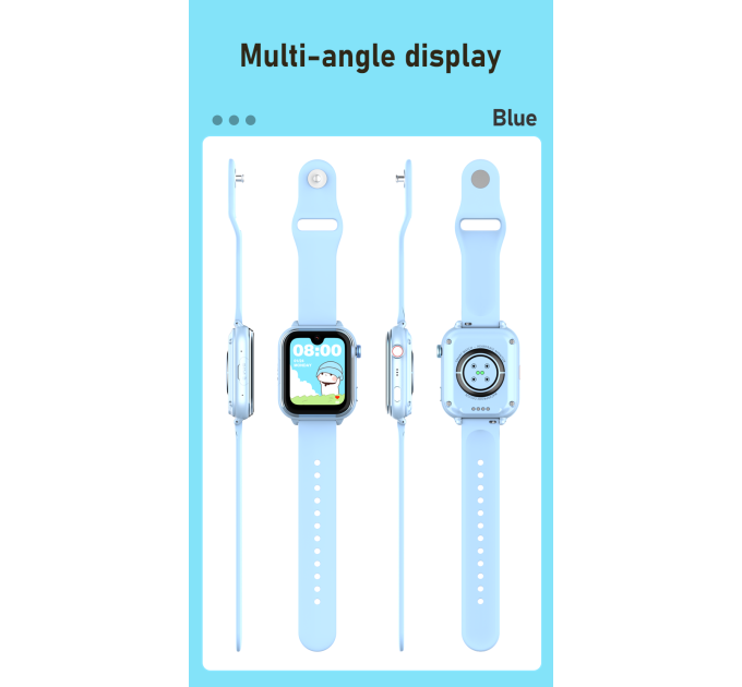 Смарт часы-телефон детские Wonlex KT37 Original с видеозвонком WI-FI GPS SIM-карта (Blue) (18886)