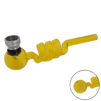 Трубка курительная стеклянная D&K Спираль DK-8569A (Yellow)