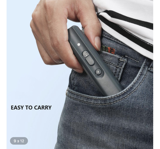 Ультразвуковой отпугиватель собак с аккумулятором, ультрафиолетовым фонариком DN11 (Grey) (18568)