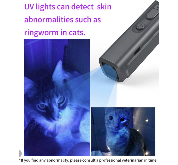 Ультразвуковой отпугиватель собак с аккумулятором, ультрафиолетовым фонариком DN11 (Grey) (18568)