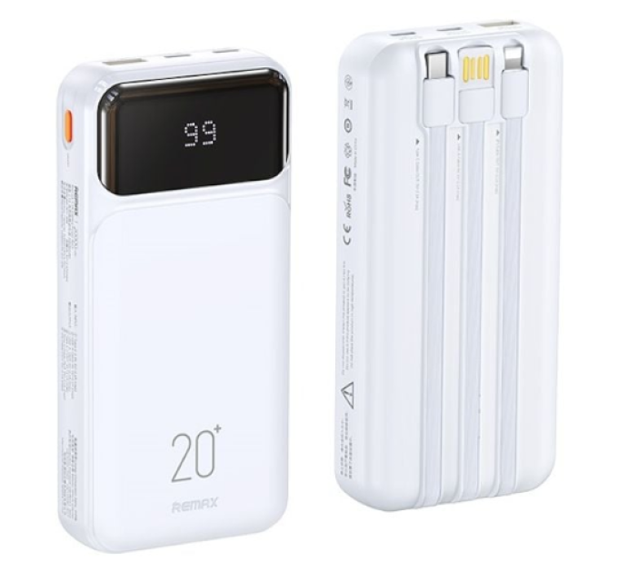 Внешний аккумулятор Power Bank Remax RPP-686 20000 mAh УМБ павербанк (White) (19111)
