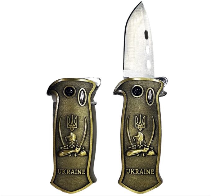 Зажигалка газовая с ножом турбо пламя (Козак №4585-2) (17550)