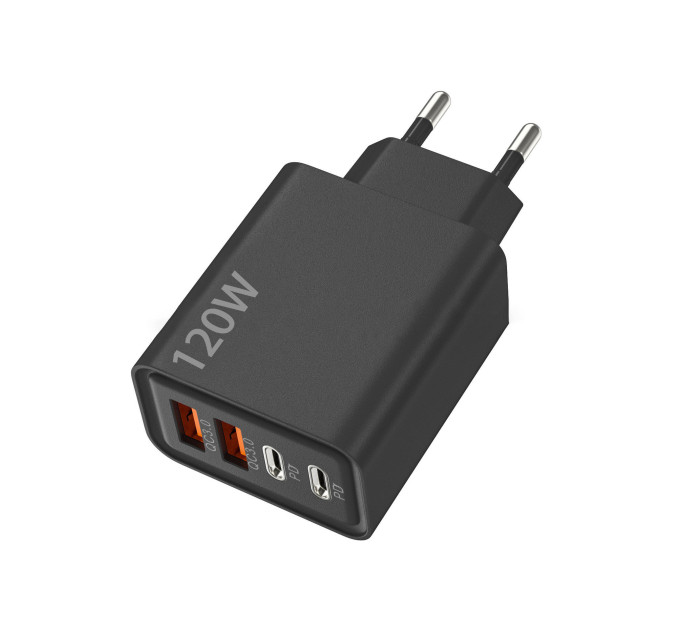 Зарядное устройство ILEPO 120W Быстрая зарядка для телефона / планшета 2 USB + 2 Type-C (Black) (19024)