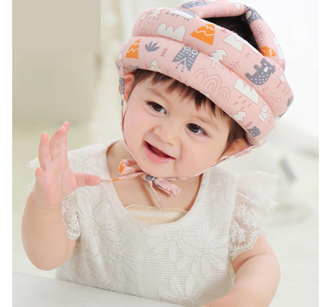 Защитный шлем для малыша от ударов головой LVR 021 мягкая шапка для ползания (Pink) (18985)