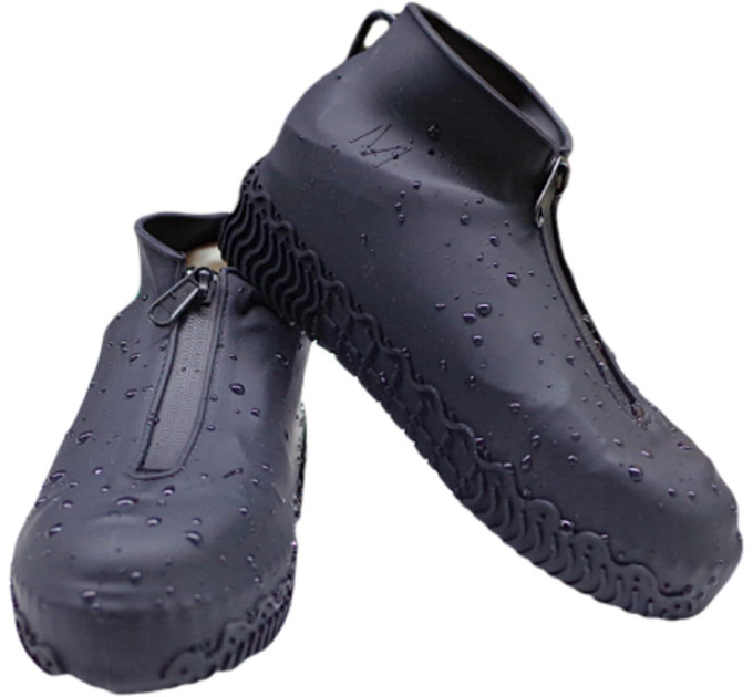 Бахилы на обувь силиконовые с застежкой LVR 016 M 32-37 (Black) (17556)