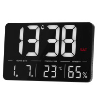 Часы электронные настенные и настольные LOSSO GRAND WC-600 Будильник с пультом (Black)